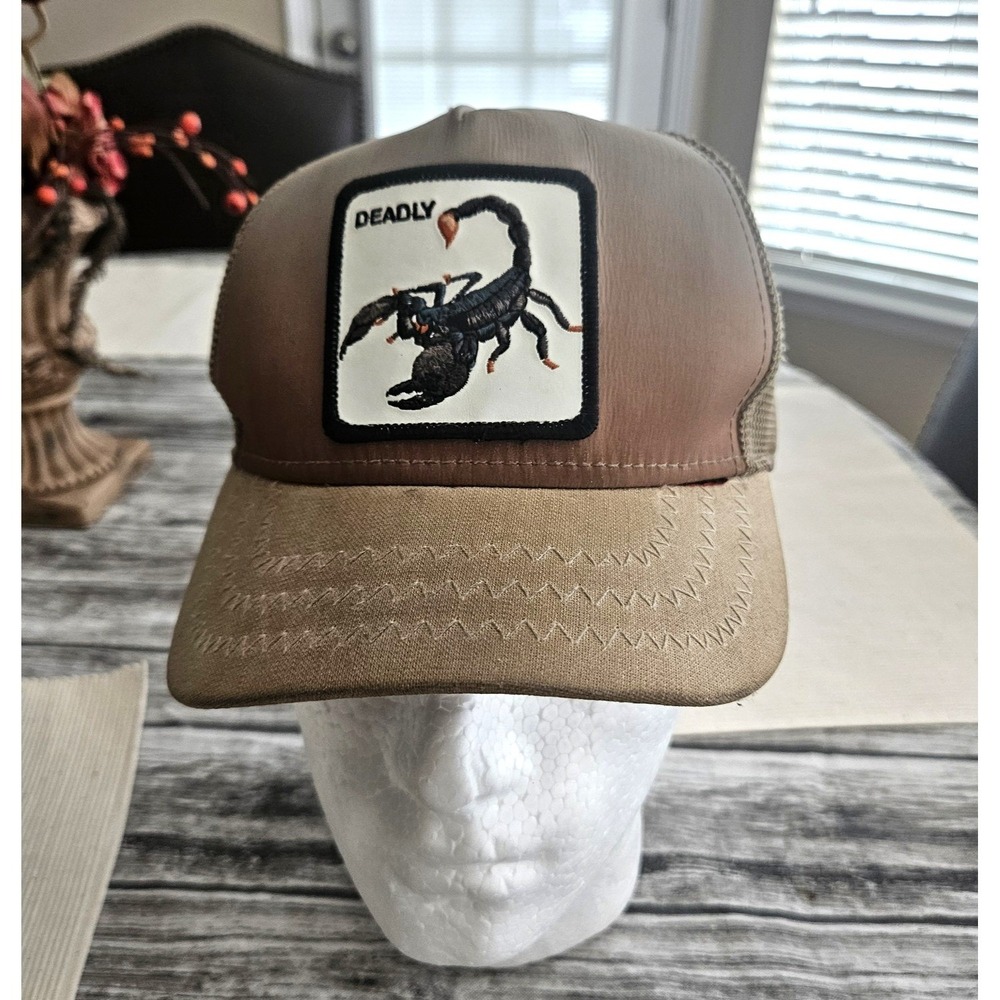 Goorin Bros Hat Mens Brown Deadly Scorpion The Farm Mesh Trucker Snapback OS
